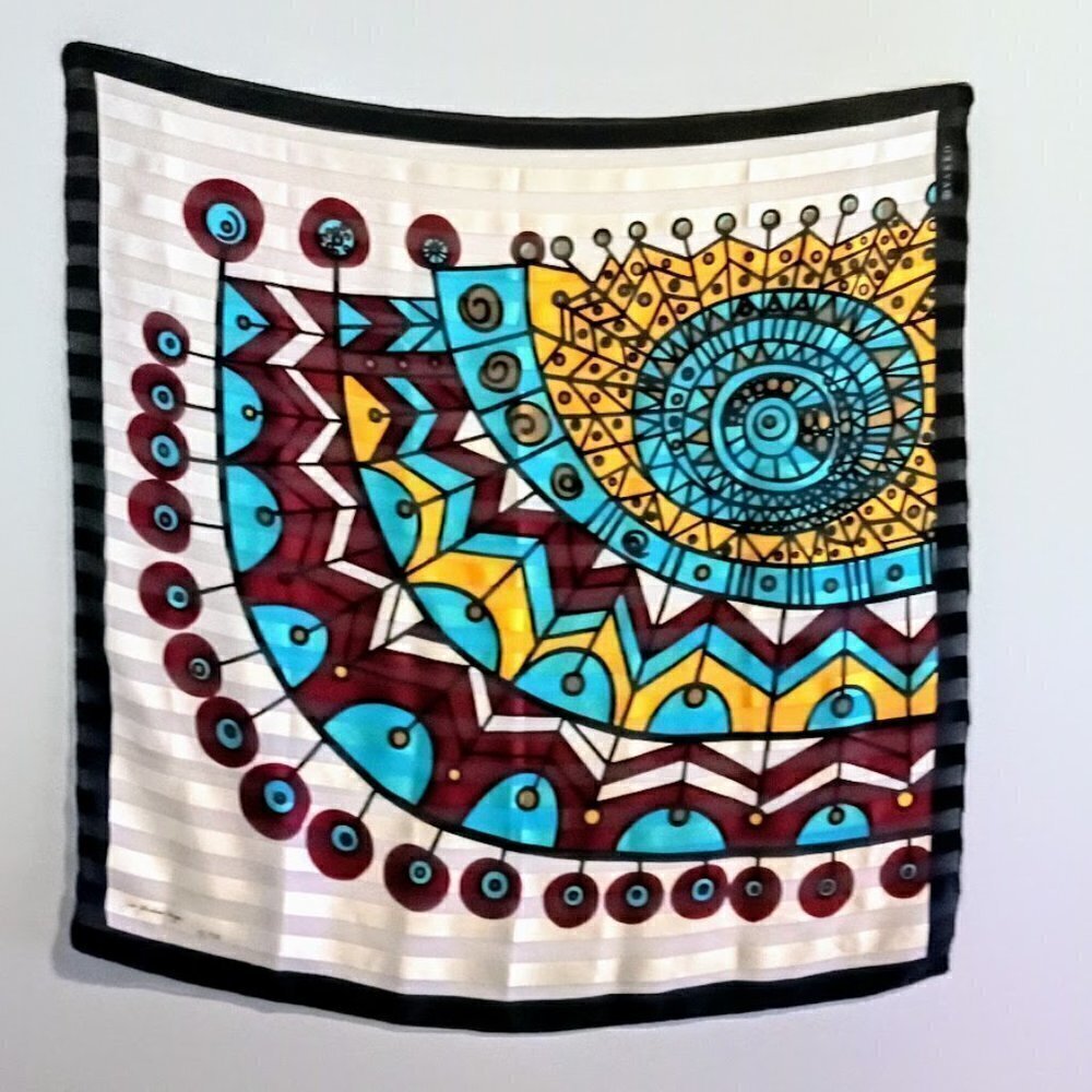 RARE Vintage Jale Yılmabaşar Ertugan Ltd Edition Vakko Silk Scarf